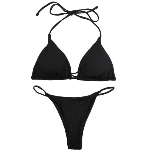 Maillot de Bain Femme, Deux Pièces Triangle Bikini Réglable Corde à Cravate de Swimwear Triangle Réglable Bikini