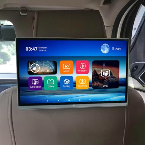 Moniteur Universel for appuie-tête de Voiture de 11,6 Pouces, Lecteur multimédia Android 13 de 2 + 32 Go, entrée HDMI for Jeux/Ordinateurs Portables et Sortie HDMI vers des écrans externes(2+32G)