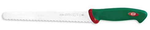 Sanelli Premana Professional Coltello Pane, Acciaio, Verde/Rosso, Lama 24 cm