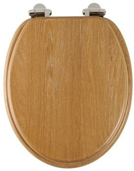 Roper Rhodes Traditional Limed Oak Soft Close D-Shaped Toilet Seat - Brown