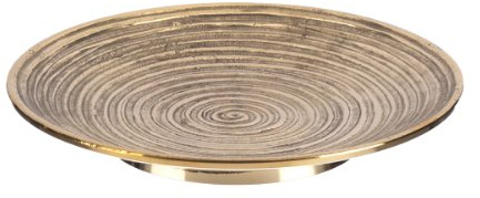 Kerzenteller Spiral Design Messing Gold für bis Ø 14 cm Kerzen