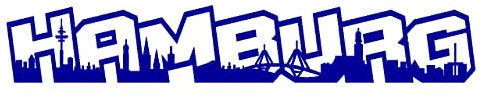 Skyline4u Hamburg Aufkleber Schriftzug Stadtaufkleber 40 x 6,6cm brillantblau