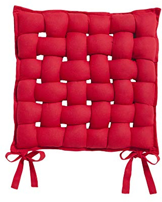 TODAY Asiento Trenzado (algodón Asiento algodón 40/X 40 cm, algodón, Rojo, 40x40x4 cm