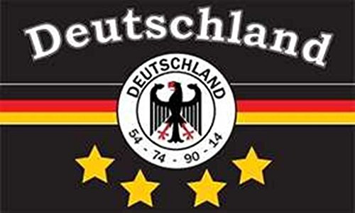 FRIP - Versand Deutschland 4 Sterne Schwarz - Schwarz-Rot-Gelb Fan 1,50 x 0,90m Flagge Fahnen mit 2 Ösen