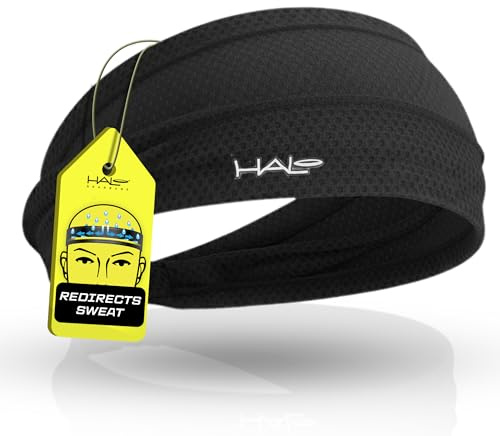 Halo Headband AIR Series-Bandit -Black- 4 Wide Pullover Sweatband for Men and Women- Keeps Hair in Place and Sweat Off Your Face