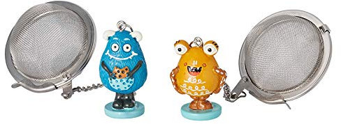 Tee-Ei Happy Monsters Edelstahl, mit Anhänger, 2-fach sortiert Ø ca. 5 cm