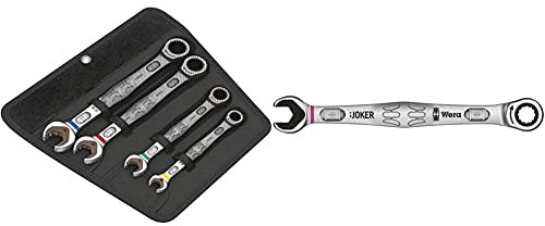 Wera Joker Combination Ratchet Spanner Set, Metric, 4pc, 05073290001 & Joker Combination Ratchet Spanner, 8 mm, 05073268001