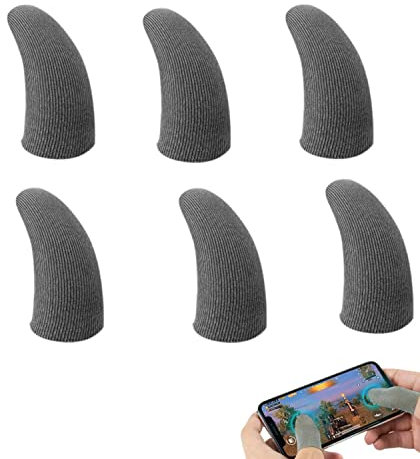 Mobile Game Controller Finger Sleeve,6 Pièces Contrôleurs de Manchons de Jeu Mobiles Manchon de Doigt de Jeu Anti-Transpiration Manches Minces pour Jeux de Téléphone Intelligent à Écran Tactile Gris