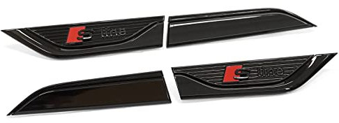 Audi 8W6071807 Plaketten-Set S-line Schriftzug Kotflügel Logo Aufkleber, schwarz/rot