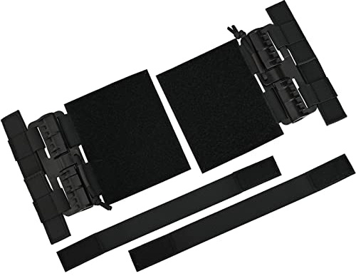 tactifans 2 Pack MOLLE Vest Quick Release Buckle Set Quick Disconnect Cummerbund Adapters Single Point MOLLE Removal Buckle Nylon with Hook and Loop for JPC CPC NCP XPC 420 Vest (Black)