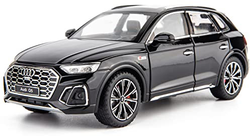 TGRCM-CZ 1:24 Maßstab Kompatibel mit Audi Q5 SUV Modellauto, Zinklegierung, Rückzieh-Spielzeugauto mit Sound und Licht, für Kinder, Jungen, Mädchen, Geschenk (schwarz)