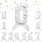 32 Standing Number Balloons, Number 0 Birthday Balloons Foil Balloon for Birthday Party Celebration Decoration