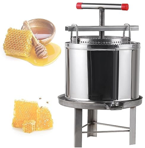 SACLMD Manuelle Honigschleuder/Tangentialschleuder,Große Honigpresse,spritzwassergeschützte Abdeckung,Imker und Bienenzüchter Zubehör