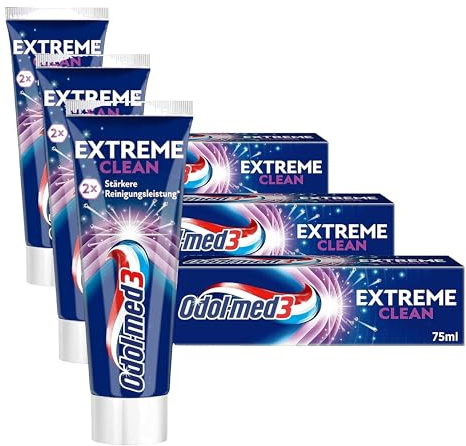 Odol-med3 Extreme Clean Tiefenreinigung* Zahnpasta, 75ml (Packung mit 3)