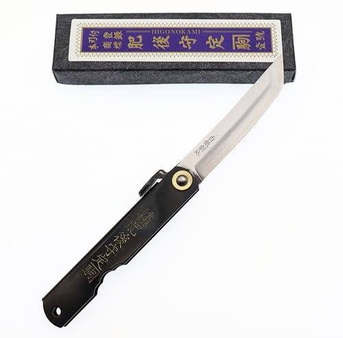 Cocktail7 Higonokami Klappmesser Taschenmesser Japanisches Warikomi KenGata Schwarz by Nagao Kanekoma