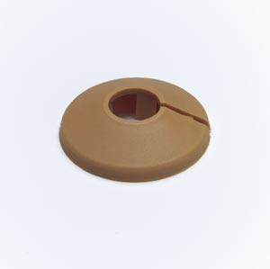 4 X Light Brown Plastic Pipe Collars Roses for 15mm Pipes – Neat & Polished Finish