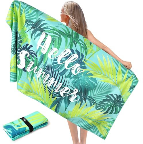 Pameil Toalla Playa Grande, 90x180cm Toalla Microfibra Prevención de Arena, Toallas de Playa Ligera y de Secado Rápido, Aplicable a Playa,Gimnasio,Viajes,Sauna