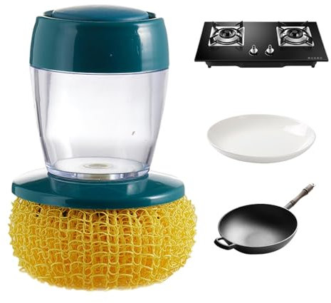 1/3 pennelli erogatori di sapone – Pennello dispenser ricaricabile, pennello palmare trasparente aggiungere liquido, multiuso per lavello, lavastoviglie, erogatore di sapone per lavello e fornello