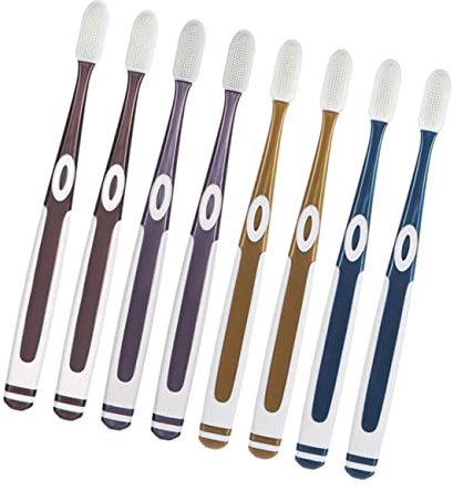 MAGICLULU 8 Stück Zahnbürsten Ersatzköpfe Soft Nano Borsten Silikon Familienpackung Für Erwachsene Sanfte Reinigung Bei Empfindlichen Zähnen Reisezahnbürsten