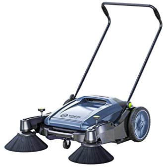 bwoopop Walk Behind Floor Sweeper Manual, 41 Sweeping Width, 55L Hopper, Industrial and Commercial Push Sweeper for Warehouses,Shop,Street,Yard,Farm,Indoor Outdoor Hard Floors (Grey Blue)