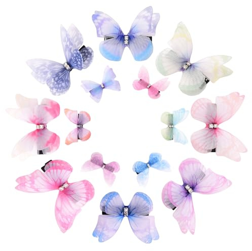 Haarspange,28 Stück Schmetterling Haarspange 3D Schmetterlinge mit Clip Mädchen Damen Haarschmuck Haarklammer Set Kleine Schmetterling Haarspangen für Mädchen Damen Kinder