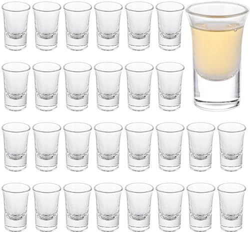 GBACHOOSE Set of 36 Shot Glasses, 35ml Classic Shot Glass with Heave Base, Clear Shot Cups Round Set for Cocktail Vodka Whisky