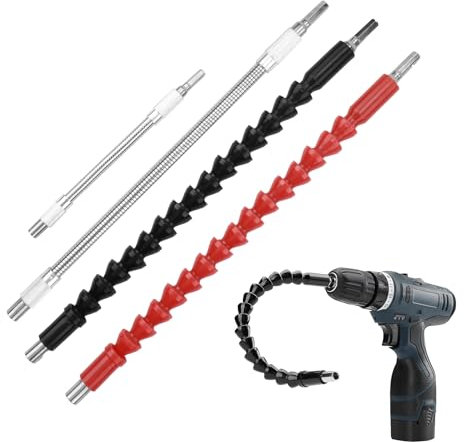 4 Pezzi Prolunghe Flessibili e Adattatori Angolari per Trapani e Avvitatori, Prolunga Snodo per Avvitatore Angolare, Set di Punta da Trapano Adattatore, Flessibile Estensioni per Punte da Trapano