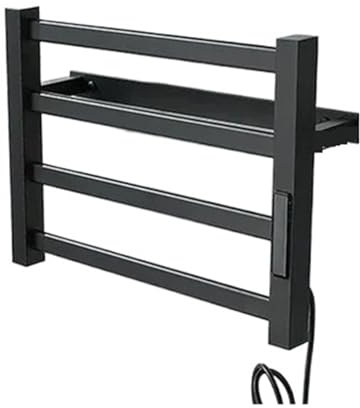 WESLNN Portasciugamani Riscaldato Elettrico da Bagno in Bianco E Nero Display Digitale Portasciugamani Elettrico in Alluminio Radiatore Scaldasalviette A Risparmio Energetico(Right,Black 30CM)