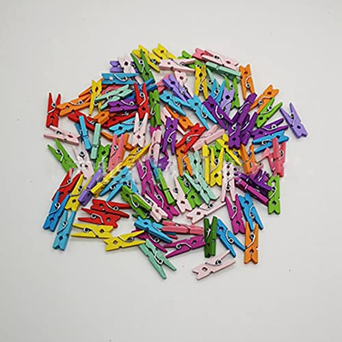 Pinces à Linge, 2,5 à 0,3 Cm, 200 Pièces par Paquet, Couleurs Mélangées, 200 Pinces à Linge en Bois avec Couleurs, Pinces à Linge, Clip en Bois, Note Photo, Clips Décoratifs pour