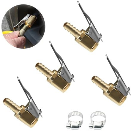 4 Stück Autoventil Adapter,Autoventil Hebelstecker Mit 2 Clip,Luftpumpe Adapter Ranzösisches Ventil Auf Auto,Langlebig Fahrradventil Fahrradventil Für Fahrradpumpe Reifenfüller,Autoventil Verlängerung