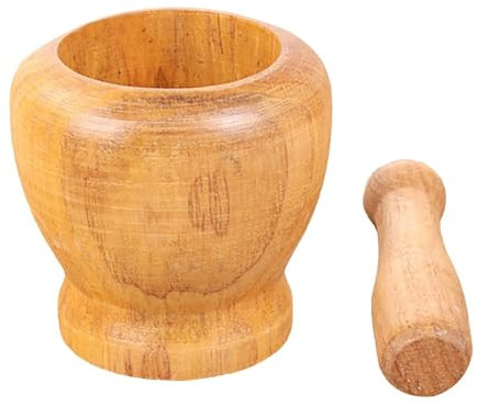 Mortier Pilon Cuisine Ensemble de pilons à mortier en bois, broyeur d'herbes Portable lavable, Surface lisse, pilon à ail, bol de mélange, outils de cuisine Pour épices et Herbes Aromatiques