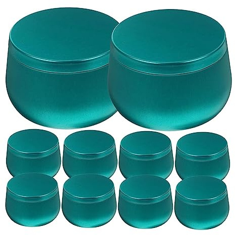 Diheohg Lattine per la produzione di candele, barattoli sigillati con coperchio, scatola regalo di nozze, in latta stagnata, per gioielli, colore verde oro