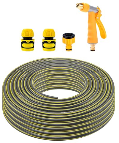 VReder Garden Hose Pipe Set, 1/2-inch Anti-Leakage Water Hose with Spray Guns for Garden, Car Washing, Pool (10m/33Ft Hose Pipe)