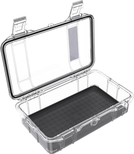 PELI M60 Micro Case - Hochwertiger Schutz für wertvolle Ausrüstung und kompakte Werkzeuge; Wasser-, Staub- und bruchfest; Volumen 2 Liter; Farbe: SCHWARZ/TRANSPARENT