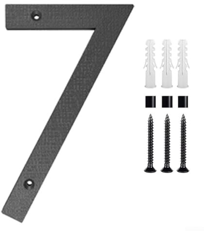 Numéro de maison noir de 30,5 cm - Esthétique moderne pour décoration extérieure - Matériel de montage inclus pour une installation facile (7)