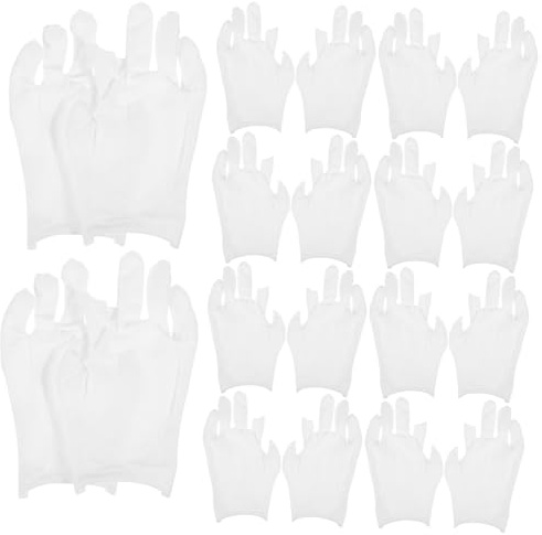 Sosoport 12Paare Weiße Baumwollhandschuhe für Erwachsene Atmungsaktive Arbeitshandschuhe Feuchtigkeitsspendende Handschuhe für Trockene Hände für Damen und Herren Flexibel und Bequem
