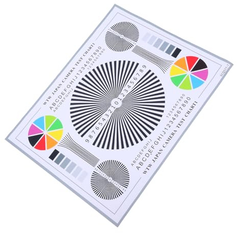 BAZEITFLOW Lens Test Chart Color Calibration Card Adhesive Focus Testing Tool for Cctv Cameras Indoor Outdoor Monitoring Systems Accurate Image Assessment