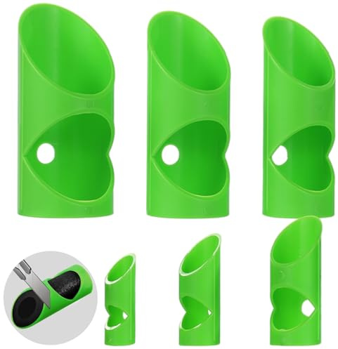 Calolin 6 PCS Foam Pipe Cutting Tools, 6 Sizes Insulation Pipe Plastic Cutter Fixture 90 and 45 Degrees for Most Pipe Types, Smooth Edge