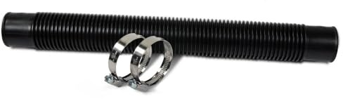 Ersatzschlauch Ø 38 mm für Pool-Filteranlagen - Robuster Druckschlauch in Schwarz - Sichere Verbindung zwischen Filterpumpe und Filterkessel - Inkl. 2 V2A-Edelstahlschellen (50 cm)