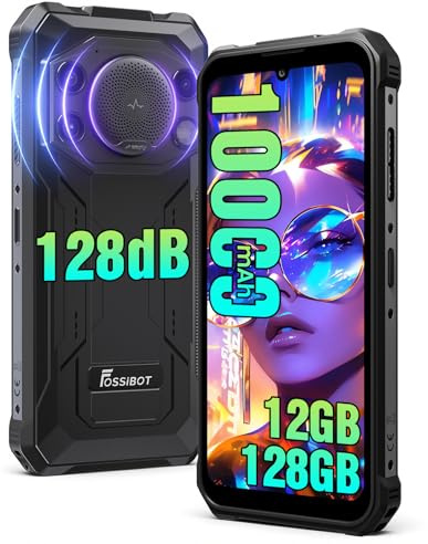 FOSSiBOT F110L Outdoor Handy Ohne Vertrag 10000mAh, 6.745 HD+ Display, 12GB+128GB/1TB, Outdoor Smartphone Android 15, 128dB Baustellenhandy, 50MP Kamera, Dual SIM/NFC/OTG/Face ID/Wasserdicht