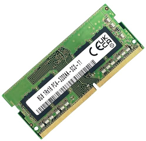 Memoria RAM 8GB DDR4 3200MHz PC4-3200AA Non-ECC Unbuffered 1.2V 1Rx16 Single Rank 260 Pin Módulo SODIMM para Ordenador Computadora Laptop Notebook PC Alto Rendimiento 51CH165_3200AA