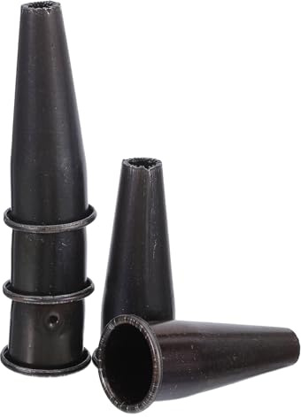 WOONEKY Ghiera di Ricambio in Acciaio per Manico Rastrello 5 Pezzi, Connettore Conico per Attrezzi da Giardino in Legno, Resistente e Compatibile per Utensili Manuali da
