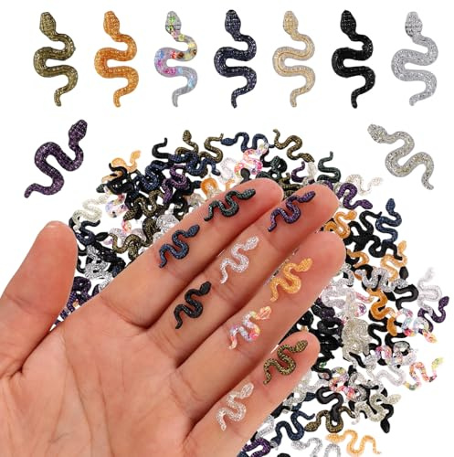 Lyreh 210 Mini Serpents en Résine, 9 Couleurs Figurines Miniatures d'animaux en Résine Petits Serpents Factices pour Maison de Poupée Jardin Féérique Micro-Paysage Loisirs Créatifs et Décoration
