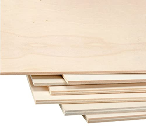 10 PCS 1.5mm/2mm/3mm/4mm/5mm Thin Plywood Wood Sheets for Crafts, Perfect for Painting, Wood Burning, Wooden DIY Ornaments(Thick1.5mm)