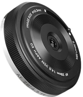 Compatible for Sony E Mount Fuji X Nikon Z Mount 28mm F4.5 Pancake Autofocus Full Frame Retro Ultra thin 60g Lens for A6700 ZV E10 A7M5 a7iii(Fuji XF)