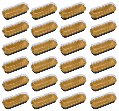 Mini tortiera - teglie in foglio di alluminio, 20 pezzi | Pirottini rettangolari da 200 ml, per muffin antiaderenti, mini brownie, torte, pane, pasticceria, dessert, cupcake, forno