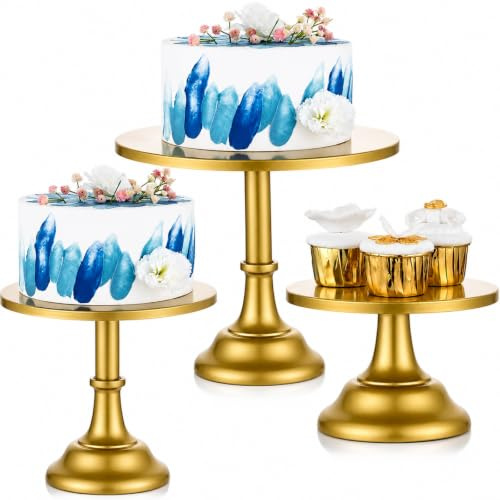 3 Tier Gold Cake Stand Set 8 10 12, Metal Wedding Dessert Display(Gold) | Elegant metal cupcake stands for dessert table display. Perfect for weddings, birthdays, baby showers & party events.