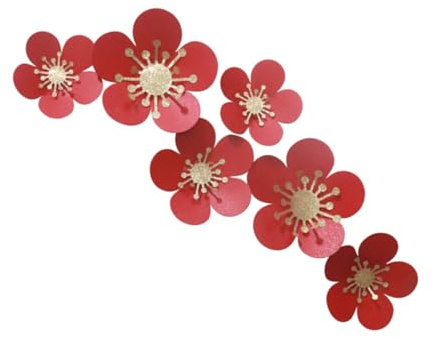 MILISTEN 6 Stück Rotes Papierblumen aus Papier für Hochzeitsdeko und Wandhintergrund Einfach zu Verwenden Robust und Dekorativ für Tür und Tisch