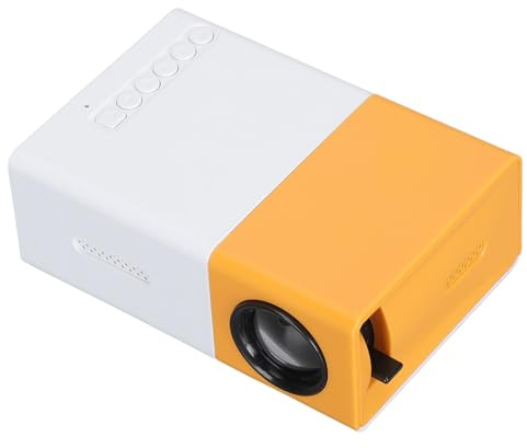 Fabater Mini Proyector Full HD 1080P, Proyector de Películas LED Portátil para Cine en Casa con Altavoces Estéreo HiFi de bajo Ruido, Proyectores de Vídeo 1080P para el Hogar (Enchufe de la UE)
