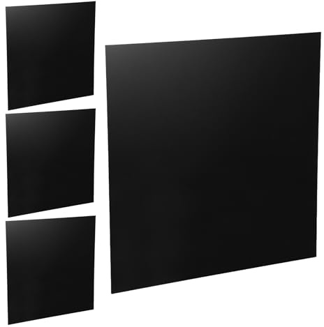 Mikikit Lot de 4 Plaques Acryliques Noires Réutilisables en Acrylique 2 Mm pour Projets de Bricolage et Panneaux D'affichage Polyvalents
